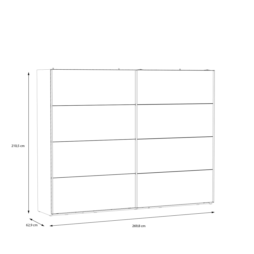 Omara z ogledalom OREN 270x210 cm artisan hrast