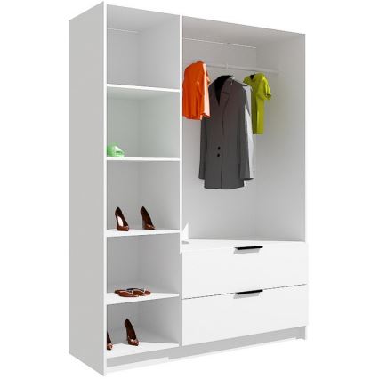 Omara z ogledalom VISTA 150x215 cm hrast artisan/grafit