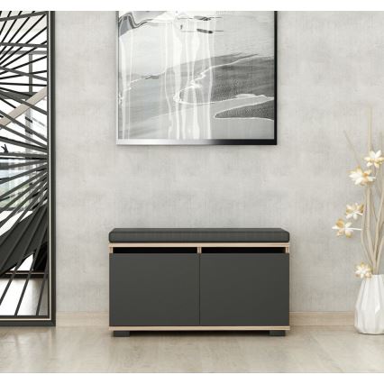 Omara za čevlje DRAGO 42x80 cm črna/oreh
