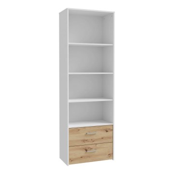 Omara za knjige URO hrast artisan/bela