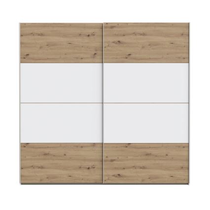 Omara za oblačila KARO 220x210 cm bela/hrast artisan