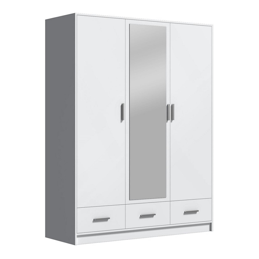 Omara za oblačila s ogledalom SANNA 150x215 cm bela