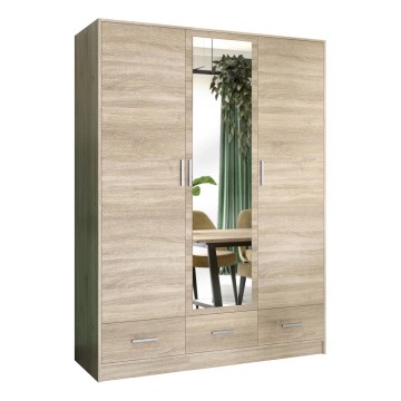 Omara za oblačila s ogledalom SANNA 150x215 cm, hrast sonoma