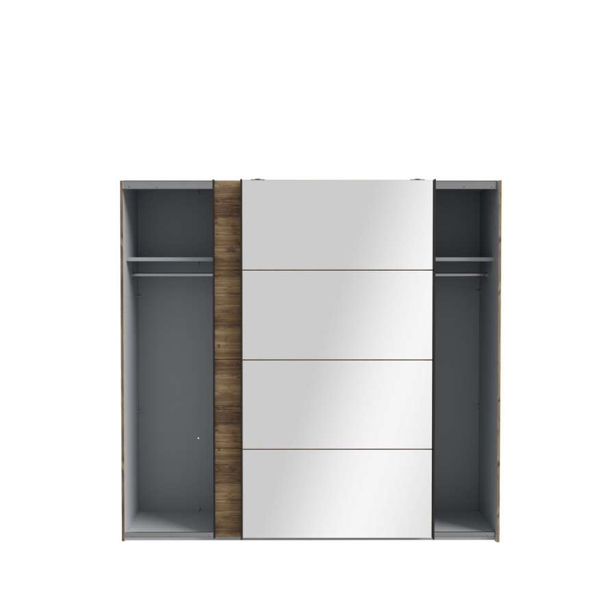 Omara za oblačila z ogledalom OREN 220x210 cm, artisan hrast