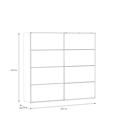 Omara za oblačila z ogledalom OREN 220x210 cm, artisan hrast