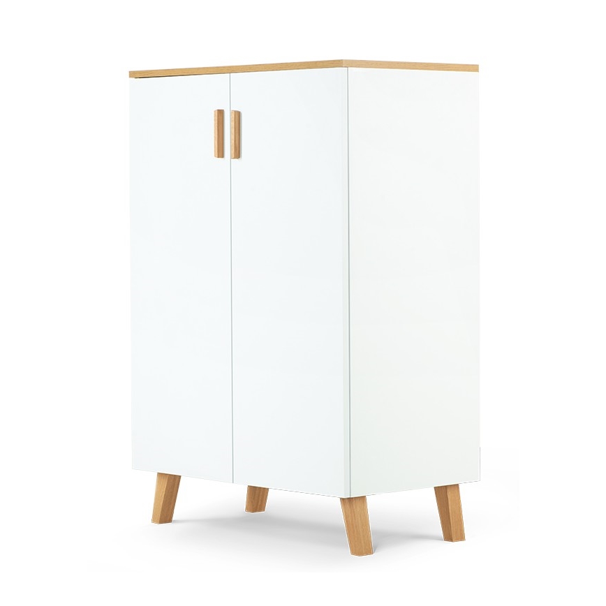 Omarica FRISK 117x80 cm bela/naravni hrast