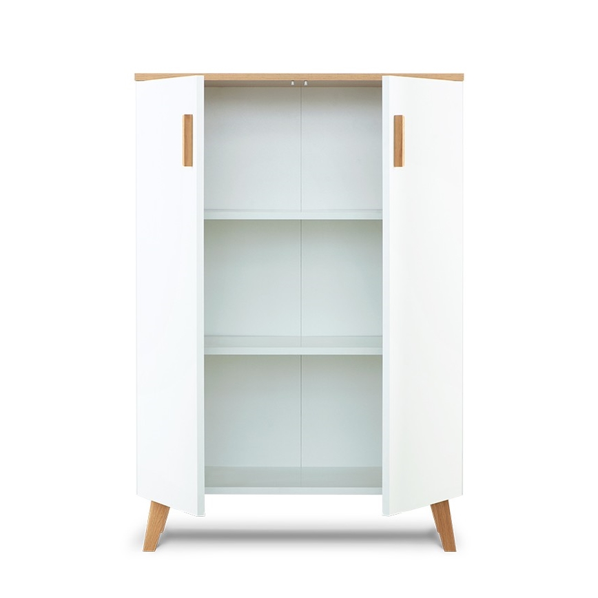 Omarica FRISK 117x80 cm bela/naravni hrast