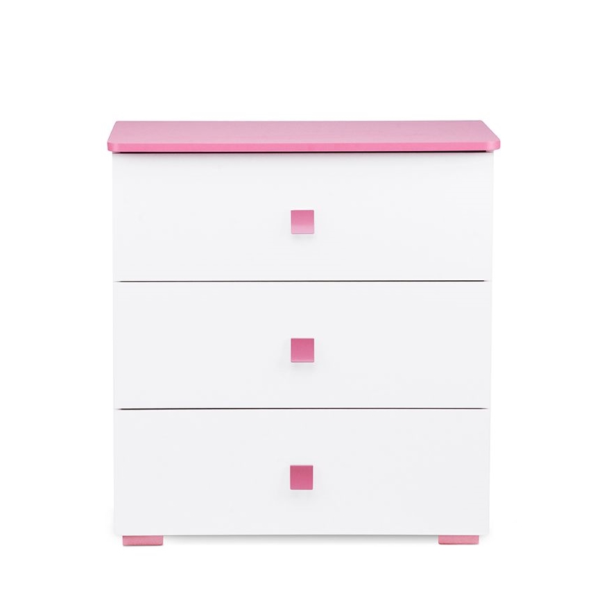 Omarica PABIS 87x83 cm bela/roza