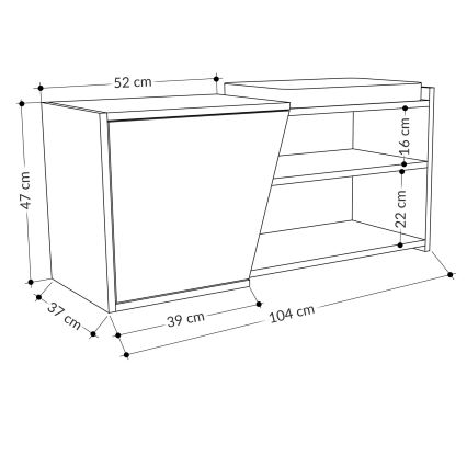 Omarica za čevlje FIONA 37x104 cm rjava/antracit