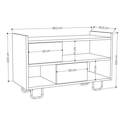 Omarica za čevlje TROY 53,5x83,5 cm siva