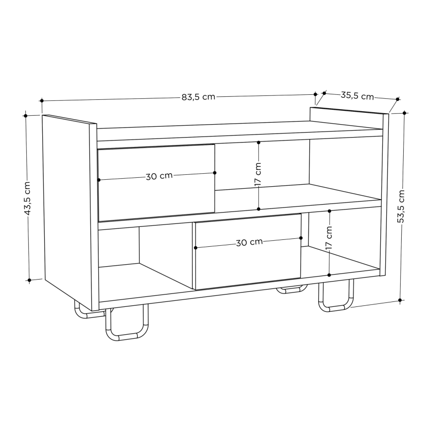 Omarica za čevlje TROY 53,5x83,5 cm siva