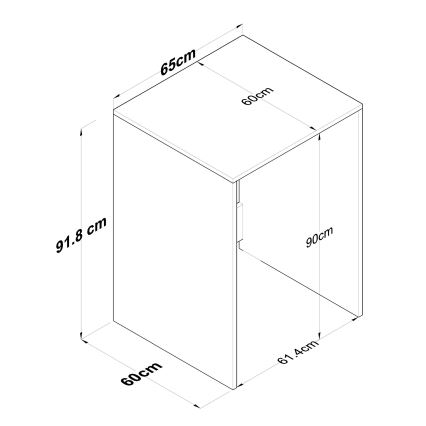 Omarica za pralni stroj RANI 65x91,8 cm bela/rjava