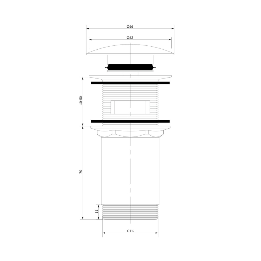 OMNIRES A706AT - Odpadni umivalnik CLICK-CLACK pr. 6,6 cm brušena antracit