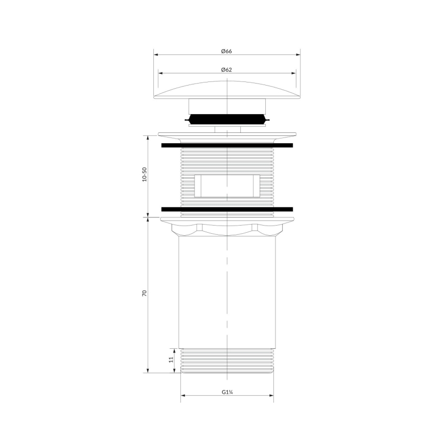 OMNIRES A706BM - Odpadni umivalnik CLICK-CLACK pr. 6,6 cm mat bela