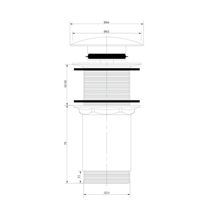 OMNIRES A716BR - Odpadni umivalnik CLICK-CLACK pr. 6,6 cm brušena antična bronasta