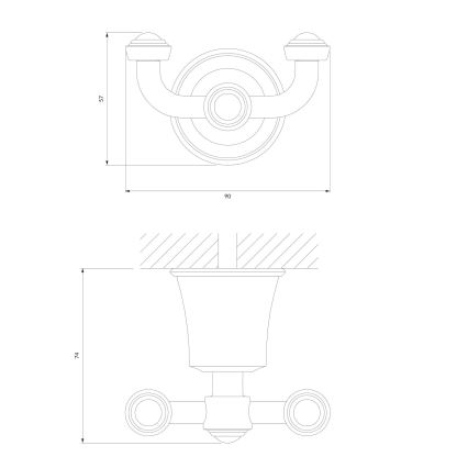 OMNIRES AL53120CR - Stenska kljuka ART LINE sijajni krom