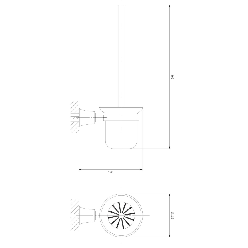 OMNIRES AL53620CR - Stenska-mounted toilet brush ART LINE sijajni krom