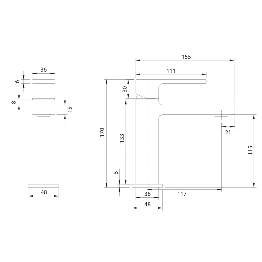OMNIRES BA7810CR - Umivalniška armatura BARETTI 17 cm sijajni krom