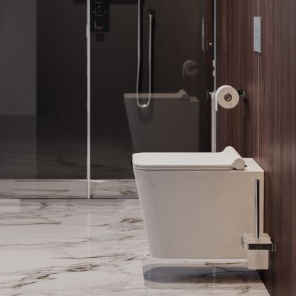 OMNIRES BOSTONMWBP - Viseča WC školjka z WC desko SoftClose BOSTON keramika/sijoča ​​bela