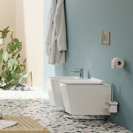 OMNIRES BOSTONMWBP - Viseča WC školjka z WC desko SoftClose BOSTON keramika/sijoča ​​bela