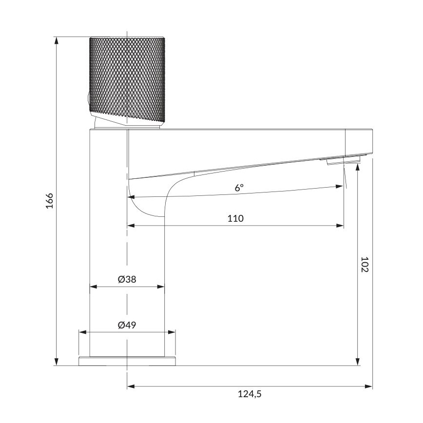 OMNIRES CT8010AT - Umivalniška armatura CONTOUR, 16,6 cm, brušen antracit
