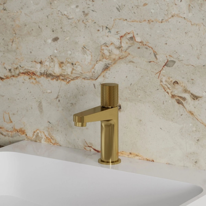 OMNIRES CT8010GLB - Pipa za umivalnik CONTOUR 16,6 cm brušena zlata