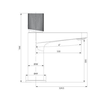OMNIRES CT8010GLB - Pipa za umivalnik CONTOUR 16,6 cm brušena zlata