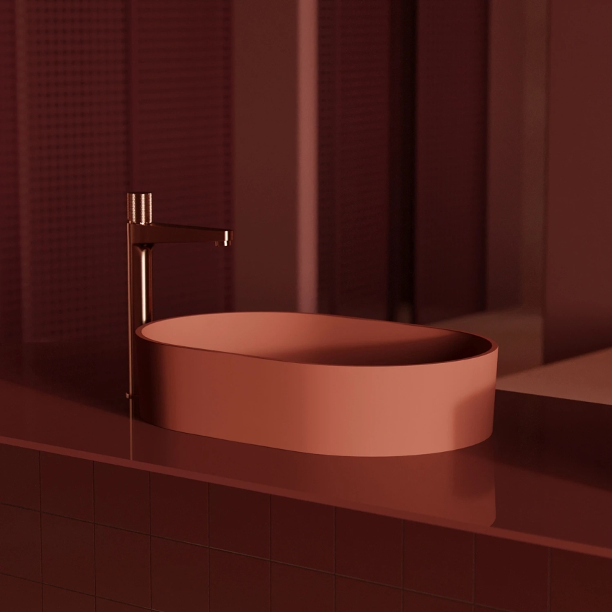 OMNIRES CT8012CPB - Pipa za umivalnik CONTOUR 31,2 cm, brušen baker