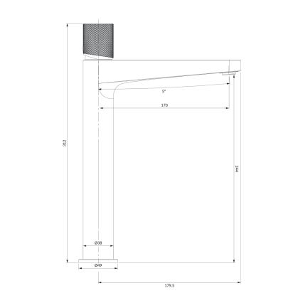 OMNIRES CT8012CR - Pipa za umivalnik CONTOUR 31,2 cm sijajni krom