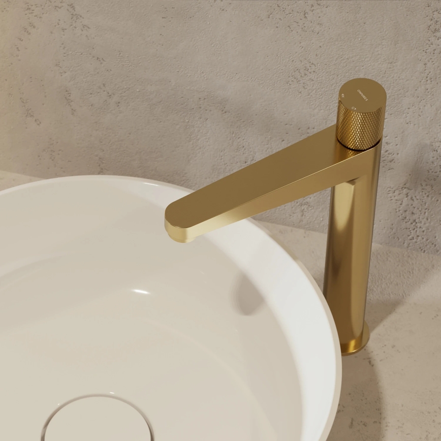 OMNIRES CT8012GLB - Pipa za umivalnik CONTOUR 31,2 cm brušena zlata