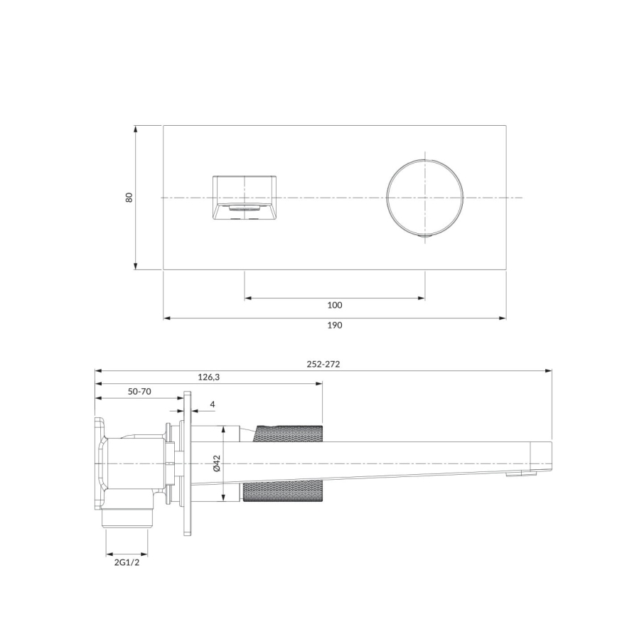OMNIRES CT8015CR - Pipa za umivalnik za podometno montažo CONTOUR sijajni krom