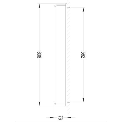 OMNIRES DA70216BL- Stensko držalo za brisače DARLING 61 cm pol mat črna