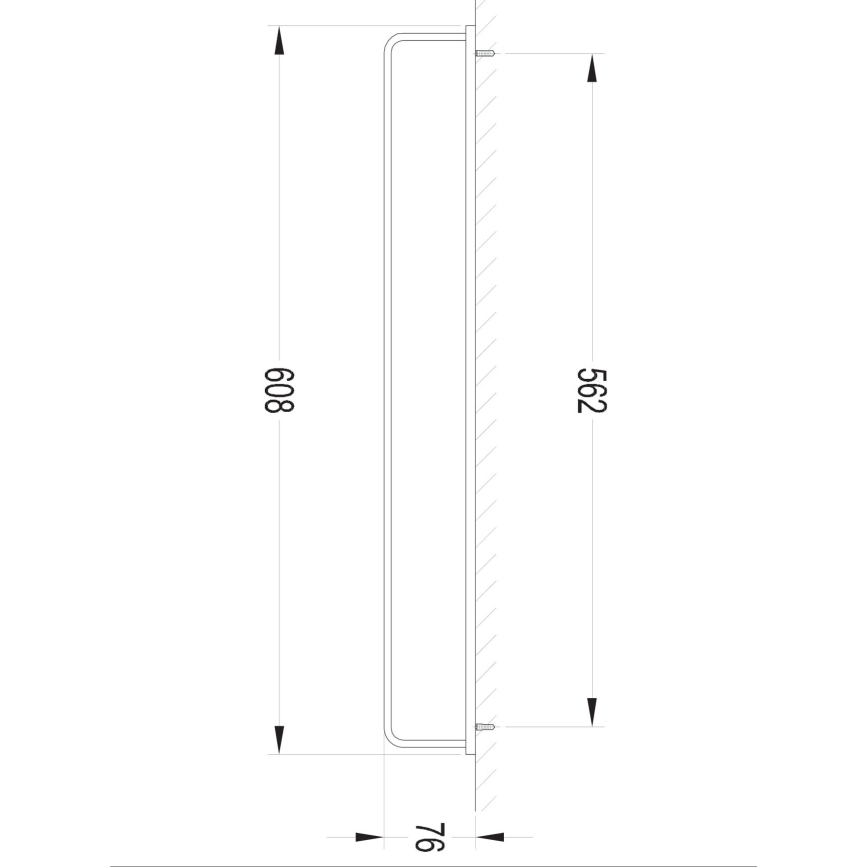 OMNIRES DA70216BL- Stensko držalo za brisače DARLING 61 cm pol mat črna