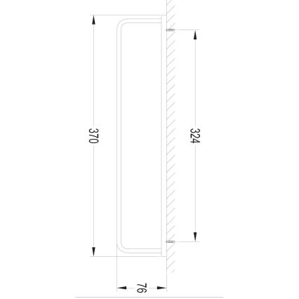 OMNIRES DA70230BL - Stensko držalo za brisače DARLING 37 cm semi-mat črna