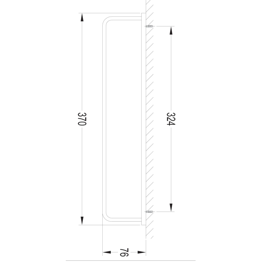 OMNIRES DA70230BL - Stensko držalo za brisače DARLING 37 cm semi-mat črna