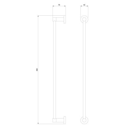 OMNIRES MP60214AT - Stensko držalo za brisače MODERN PROJECT 40 cm mat črna