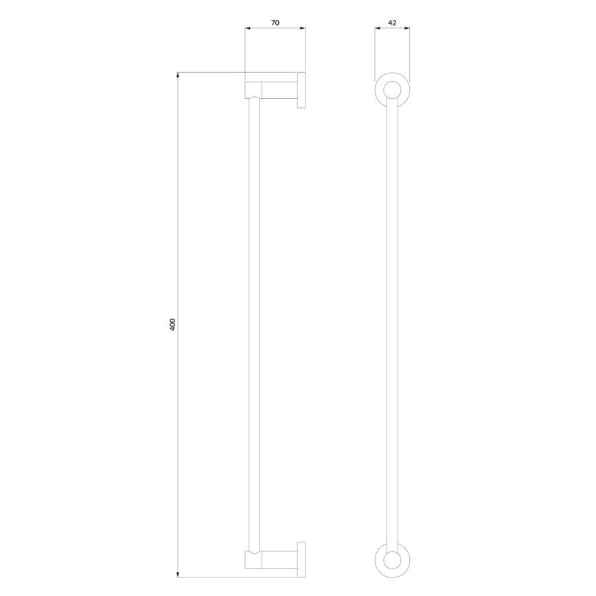 OMNIRES MP60214AT - Stensko držalo za brisače MODERN PROJECT 40 cm mat črna