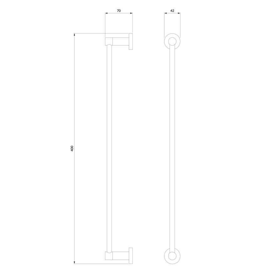 OMNIRES MP60214BL - Stensko držalo za brisače MODERN PROJECT 40 cm mat črna