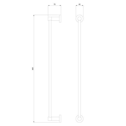 OMNIRES MP60216BL - Stensko držalo za brisače MODERN PROJECT 60 cm mat črna