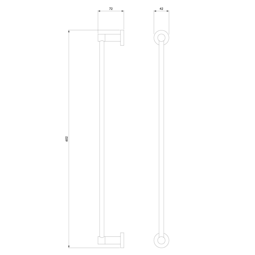 OMNIRES MP60216BL - Stensko držalo za brisače MODERN PROJECT 60 cm mat črna