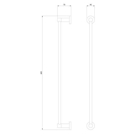 OMNIRES MP60216CR - Stensko držalo za brisače MODERN PROJECT 60 cm sijajni krom