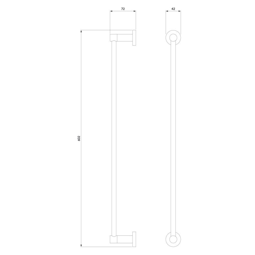 OMNIRES MP60216CR - Stensko držalo za brisače MODERN PROJECT 60 cm sijajni krom