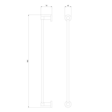 OMNIRES MP60216GR - Stensko držalo za brisače MODERN PROJECT 60 cm grafit