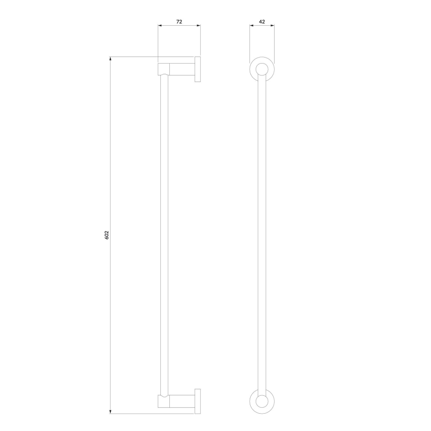 OMNIRES MP60216GR - Stensko držalo za brisače MODERN PROJECT 60 cm grafit