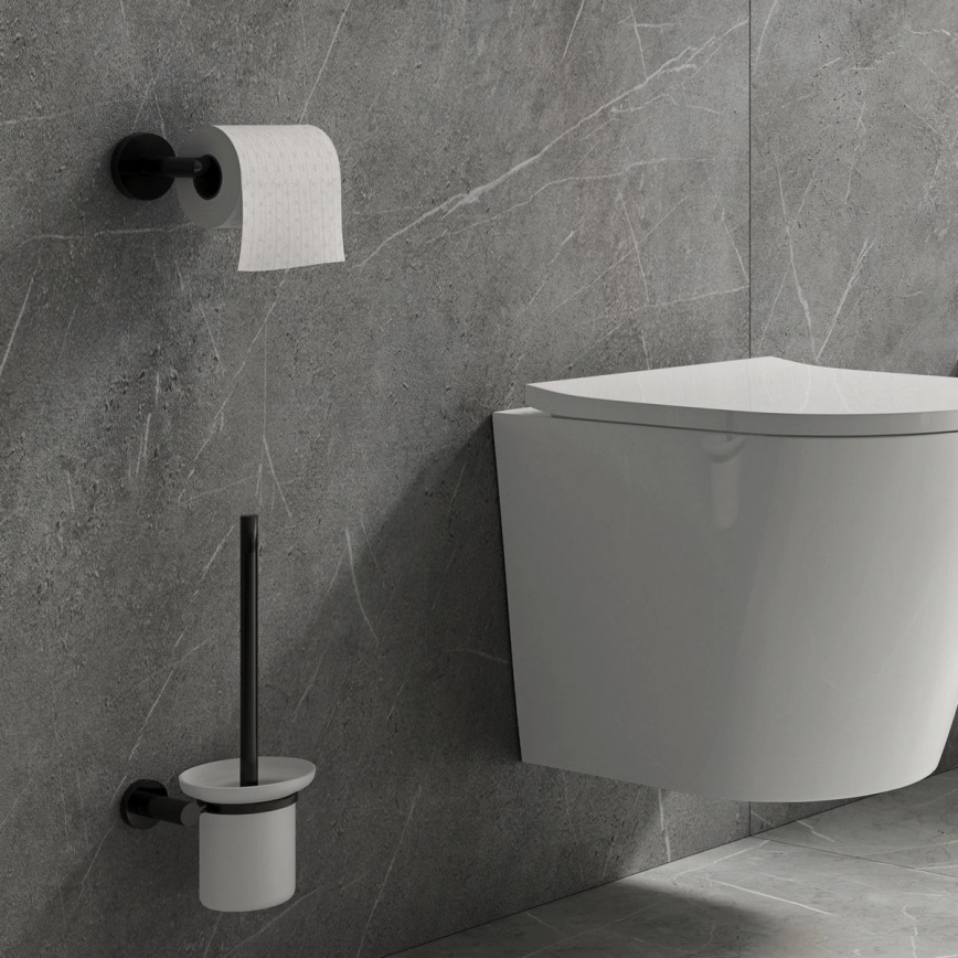 OMNIRES MP60620BL - Stenska WC ščetka MODERN PROJECT mat črna