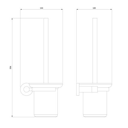 OMNIRES MP60620CR - Stenska WC ščetka MODERN PROJECT sijoči krom