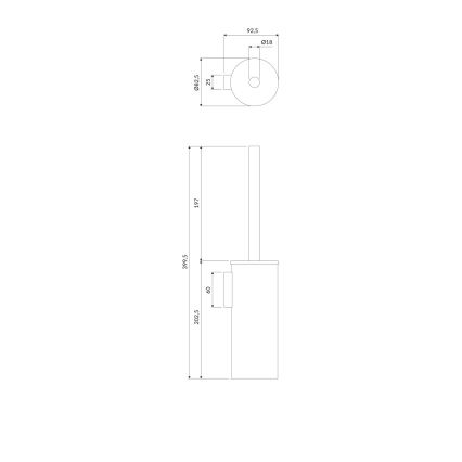 OMNIRES MP60621BL - Stenska WC ščetka MODERN PROJECT mat črna