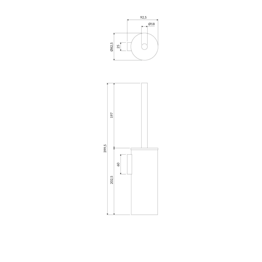 OMNIRES MP60621BL - Stenska WC ščetka MODERN PROJECT mat črna