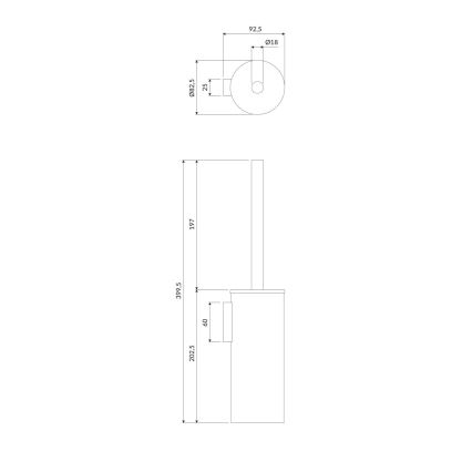 OMNIRES MP60621CR - Stenska WC ščetka MODERN PROJECT sijajni krom