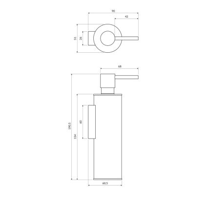 OMNIRES MP60721BL - Dozirnik za milo MODERN PROJECT 150 ml mat črna
